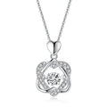 Trendy 100% Sterling Silver 925 Soild Argent Interlocking Double Heart Beating Diamond Dancing Moissanite Pendant Necklace
