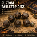Wooden Dice Unique D&D Dice D20 Polyhedral Games Single Wood Texture Dice for Table Games RPG MegaBDM