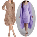Plus Size Elegant Mother of the Bride Dresses 5XL Formal Two Piece Sets Bridesmaid Outfits Lace Evening Gowns Wedding Dress