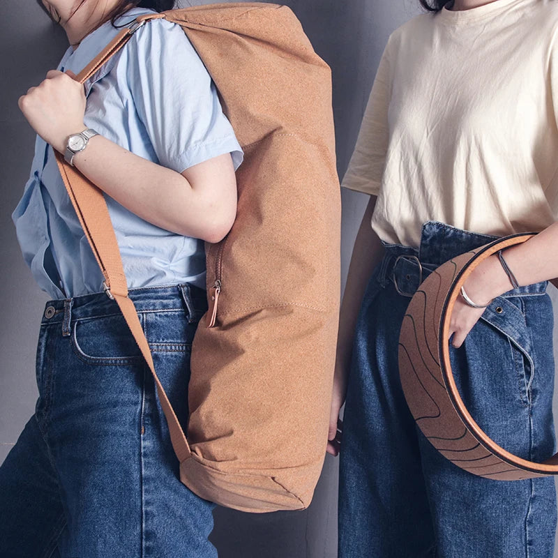 Professional YOGA Manufacturer Fashion Custom YOGA Mat Set Non-slip Handle Bag Nature Rubber Cork Yoga Mat