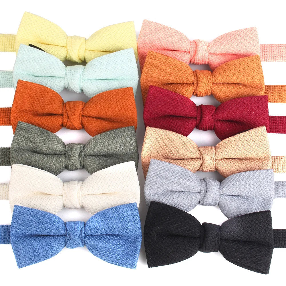 New Solid Color Knit BOW Ties for Men Adult Black Knitting Men Butterfly Wedding Bowties Knot for Gifts