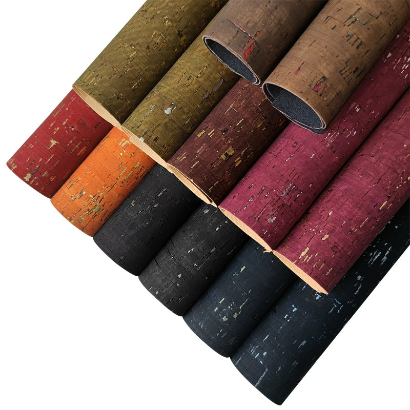 Portugal's Hot Selling Women's PU Leather Bags Colorful Cork Fabric Textile Real Cork Sheet for Shopping Travel Makeup Sofa Use
