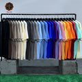 TT 2024 Spring 230g Heavy Cotton Solid Color Blank Men's Short Sleeve T-Shirt Drop Shoulder Loose T-Shirt