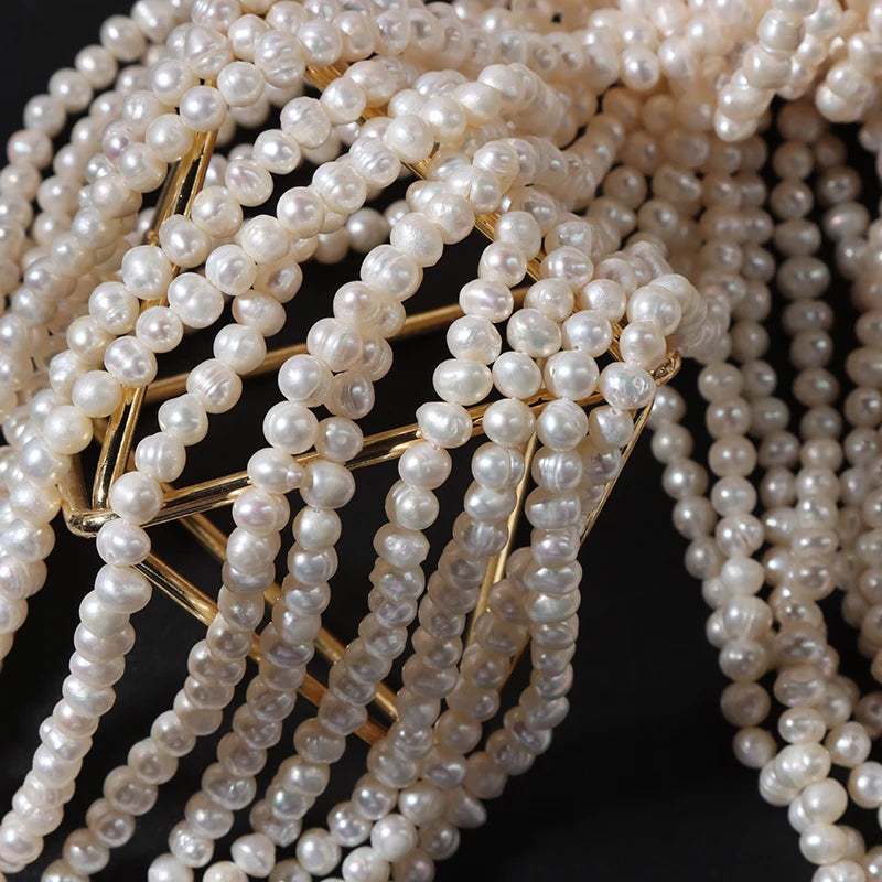 Wholesale 2A Natural Freshwater Pearl String 5 mm Potato Shaped Pearl Loose Beads DIY Jewelry Material