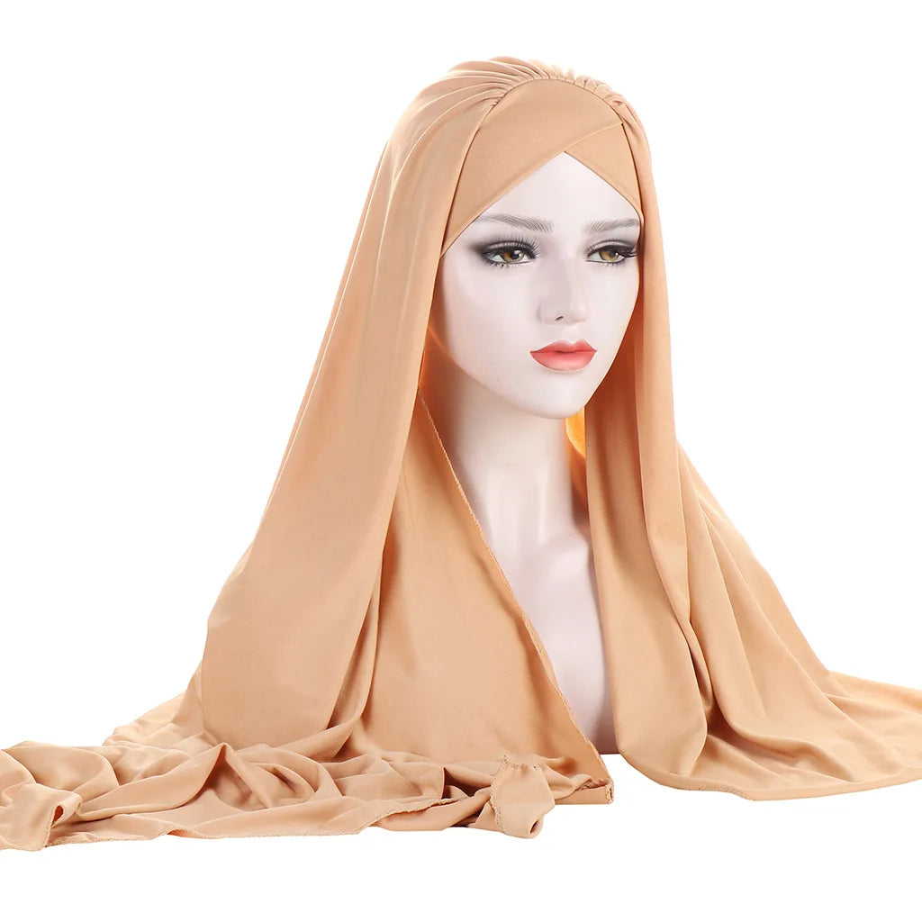 Fashionable New Versatile Muslim Islamic Women Wear Head Hijab Scarf Inner Turban