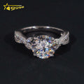 Women Fine Jewelry Diamond Rings 925 Sterling Silver Classic 3CT Round Moissanite Ring Custom Lab Gemstone Wedding Ring