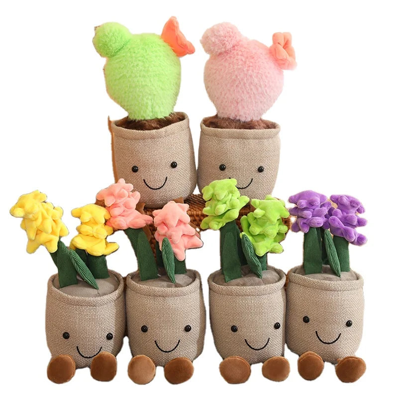 New Home Decoration Cactus Pot Artificial Green Plant Cactus Plush Toy Cactus Decor Succulent Plushies Hyacinth Succulent Plush