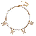 2021 Crystal Butterfly Anklet Stainless Steel Women Jewelry Diamond Tennis Butterfly Ankle Bracelet Butterfly Anklet
