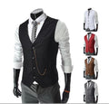 Customized Design High Quality Men's Slim Waistcoat Double Breasted Windproof Reversible Wool Suit Vest Fashion Piece Utility