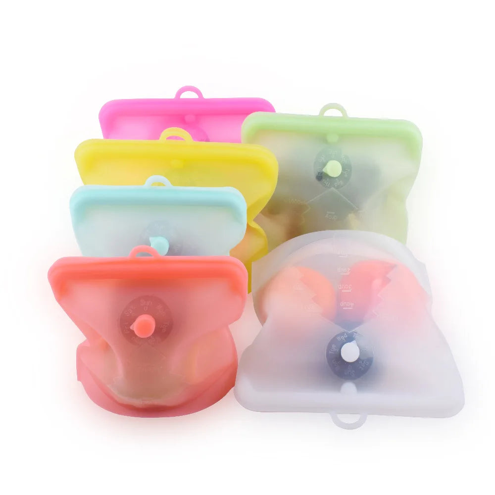 Kitchen Gadgets 2024 Silicone Food Grade Reusable Food Storage Bag Vacuum Sealing Bags for Fruit Fresh-keep