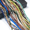 4x6mm Oval Gemstone Beads Rice Shape Natural Tiger Eye Agate Jade Turquoise Oval Stone Beads for Jewelry Making