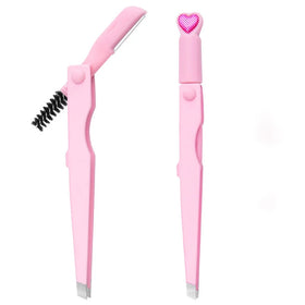 Focstar 3-in-1 Multifunctional Eyebrow Tweezers with Razor and Eyelash Brush Colorful New Design (BT4048)