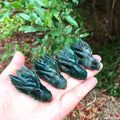 Wholesale Natural Carved Healing Crystal Moss Agate Dragon Head Skulls Carving Crafts for Decoration