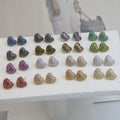 Hot Sale Jewelry Zircon Metal Peach Heart Stud Earrings for Women