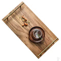 Kitchen Acacia Wood Tray Rectangular Coffee Wooden Decor Storage Tray With Metal Handle