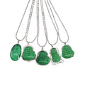 NN1166 Fashion Green Jade Buddha Pendant Necklace Religious Fashionable Jewelry Supplies for Women and Men with Natural Stone