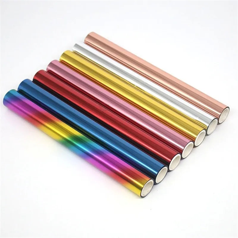 DIY Reactive Foil Gold Silver Laminated Laser Toner PET Material Hot Stamping Metallic Leather Roll for Transfer Printing