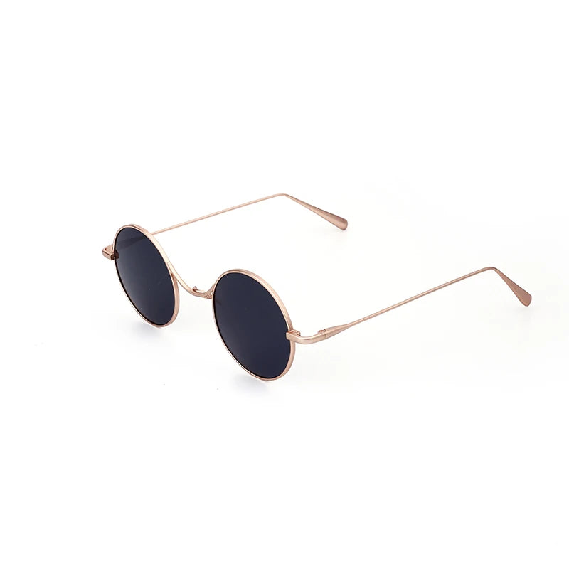 Retro Light Luxury Glasses Round Metal Frame Sunglasses for Men Polarized