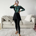 2023 New Modest Swimwear Muslim Swimsuit Long Sleeve Pants Three Piece Set Conservative Burkini for Islamic Women