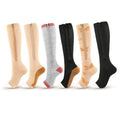 High Quality Zipper Compression Socks Toeless Nurse Compression Stockings with Zipper Closure 15-20 MmHg for Varicose Veins