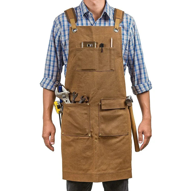 Thick Canvas European and American Style Apron Carpenter Electrician Garden Work Clothes Apron Customer logo