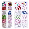 12-square Mixed Water Drop love Pointy Bottom Nail Art Rhinestone Set for Christmas Nail Decoration