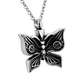 Stainless Steel butterfly Ashes Keepsake Cremation Urn Necklace Black butterfly Memorial Jewelry Locket Cremation for Ashes Urn