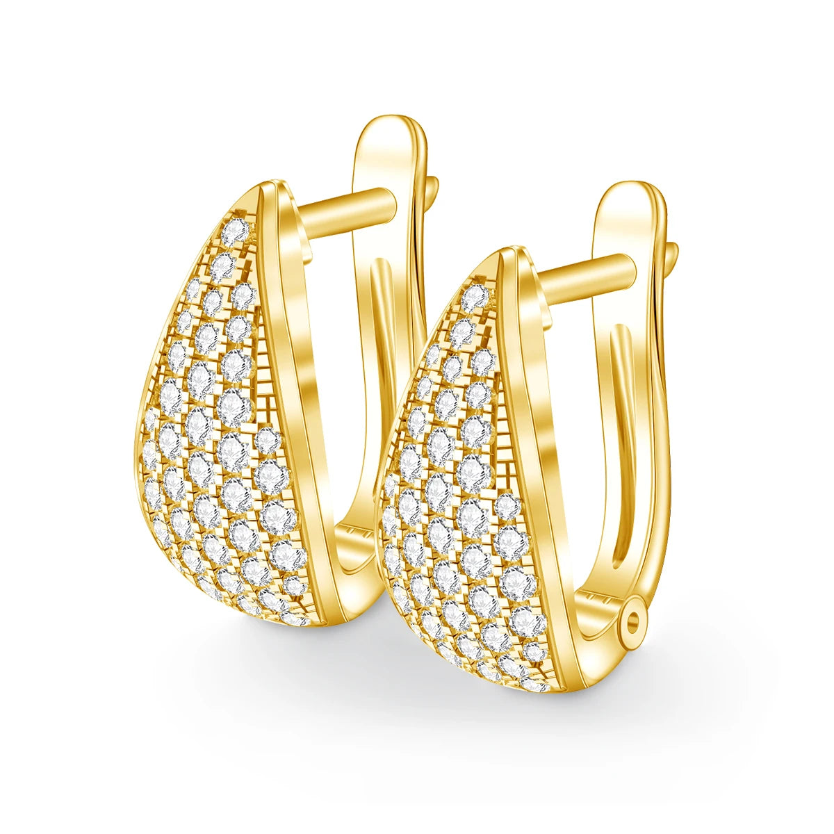 Luxury Jewelry Engagement Gifts Full Moissanite Diamond Woman Silver 925 Hoop Earrings