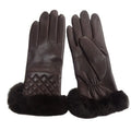 Sample Support Leather Gloves Wholesale Dress Winter Warm Fashion Fur Leather Gloves Women