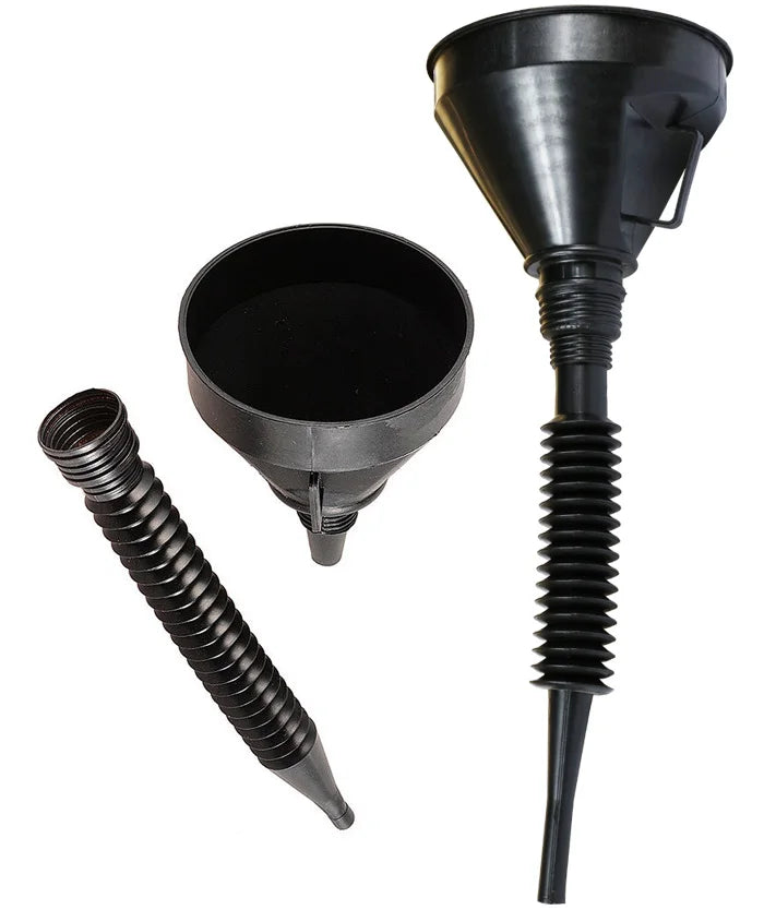 1 Quart Plastic Car Vehicle Gasoline Engine Oil Funnel with Filter and Removable Spout