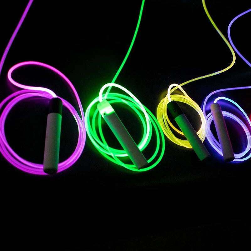 Colorful Sports LED Optical Fiber Light Rope Skipping  for Fitness Adjustable Jumping Rope