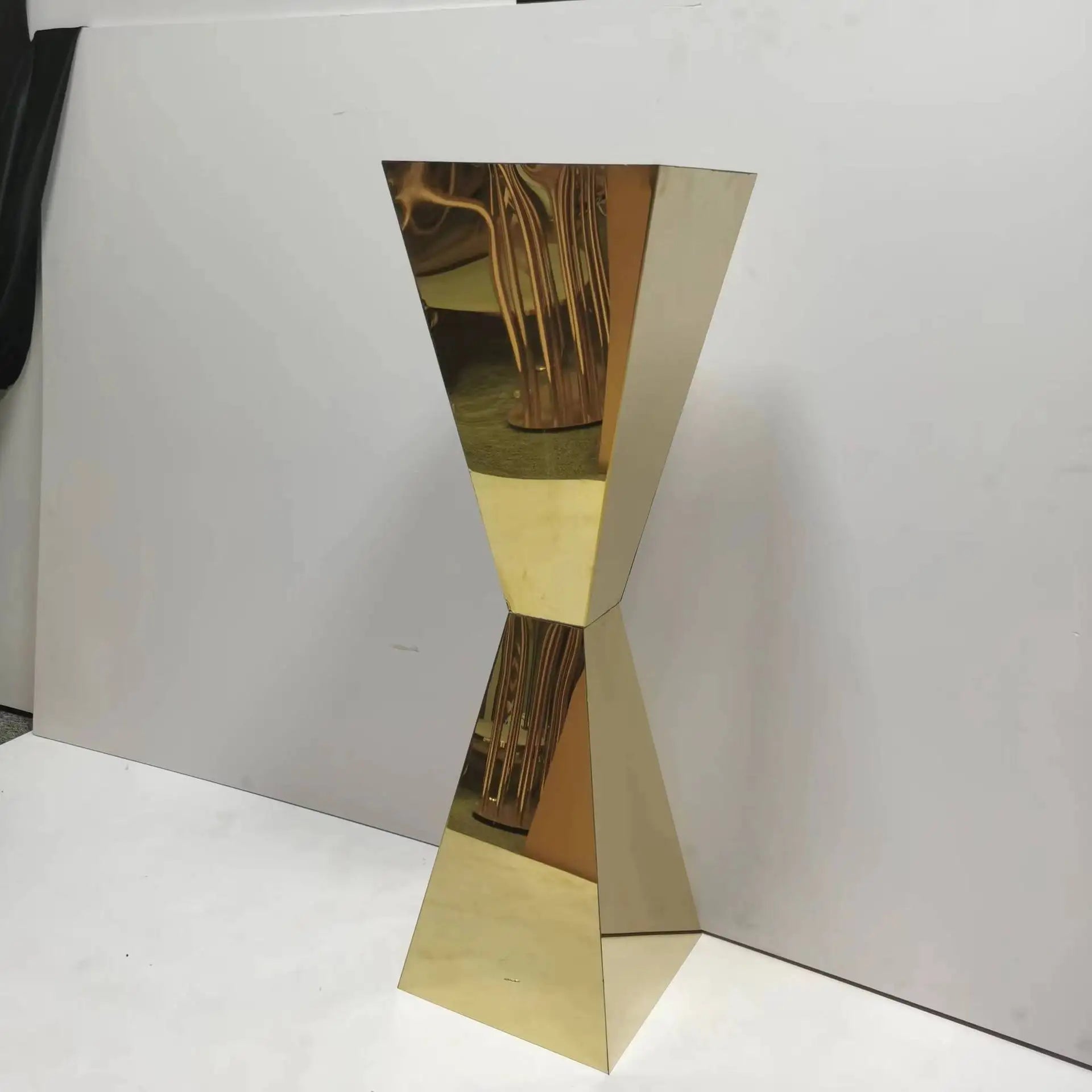Y-Q095 Flower Stand Centerpiece Rectangle Gold Silver Wedding Table Centerpiece Metal Flower Stand for Wedding Table Decoration