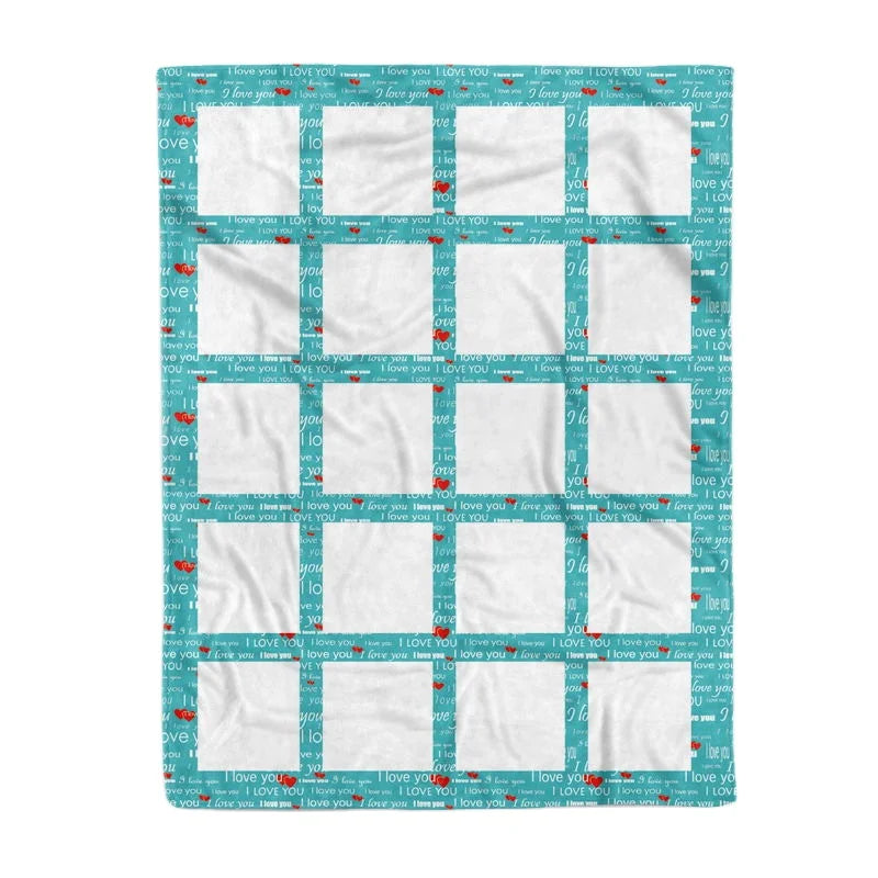I Love You Print Baby Blankets 9 13 20 Panel Polyester Fleece Throw Sublimation Dye Print with Cartoon Pattern