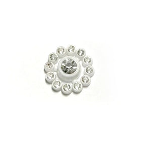 Clothing Accessories with Hand-Decorated Glass Bottom Rhinestone Buttons with Rubber Base