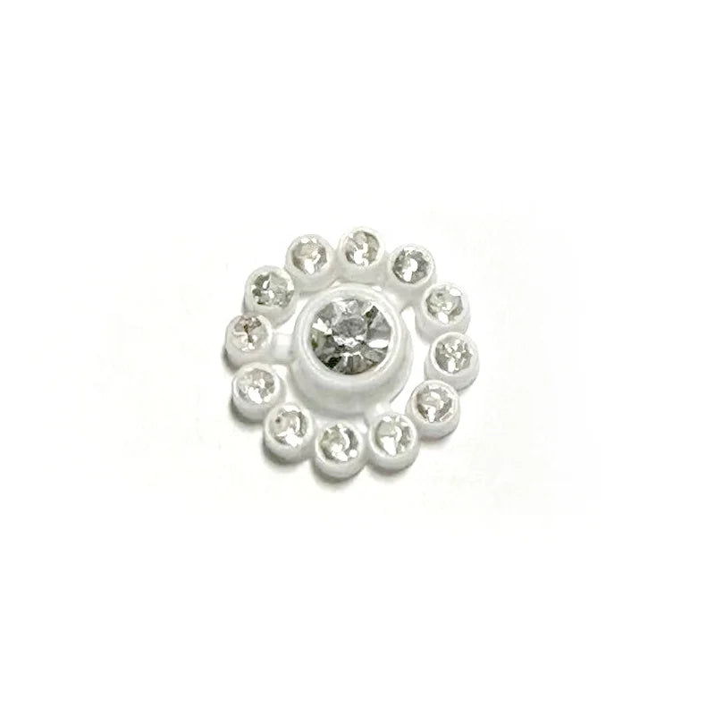 Clothing Accessories with Hand-Decorated Glass Bottom Rhinestone Buttons with Rubber Base