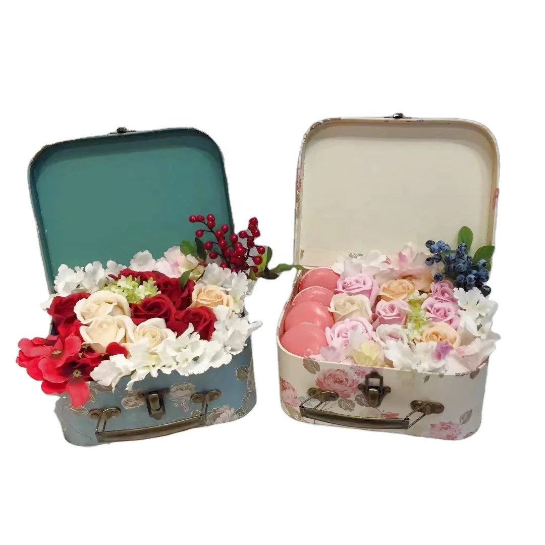 High Quality Carry Handle Paperboard Tote Cardboard Box with Ribbon Handle Lock and Embossed Printing for Handbags and Gifts