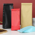 Wholesale 12oz 500g Kraft Paper Stand up Pouch Bags with Valve for Coffee Sugar Packaging Low Price Factory Direct from Chaozhou