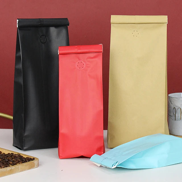 Wholesale 12oz 500g Kraft Paper Stand up Pouch Bags with Valve for Coffee Sugar Packaging Low Price Factory Direct from Chaozhou