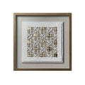 Rural Abstract Vortex Rice Paper Wall Art Gold Foil Frame with Front Glass for Home Decor Shadow Box Decoration