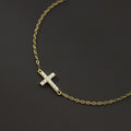Fashion 925 Sterling Silver Cubic Zirconia Cross Shape 18K Gold Plated Charm Bracelets Jewelry for Women