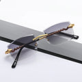 S2913 Hot Style Polygon Diamond Cutting Snake Metal Decoration Square Sunglasses Women and Men Fashion Unisex Rimless Glasses
