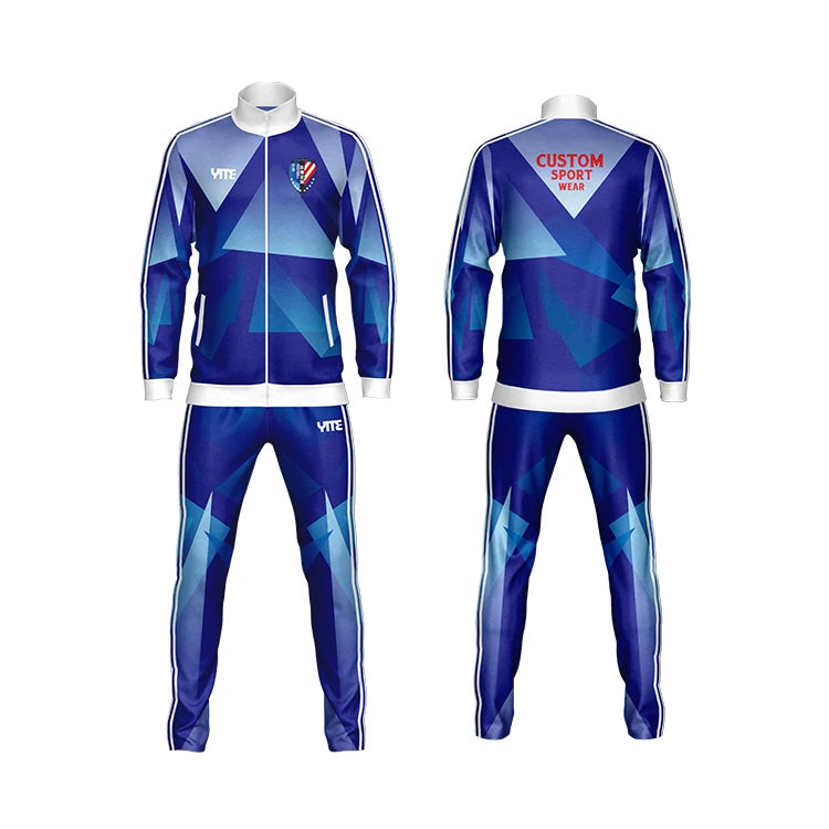 Wholesale Bulk Printed Men's Gym Tracksuits 100% Polyester Quick Dry Breathable Custom Team Names for Adults All Seasons OEM