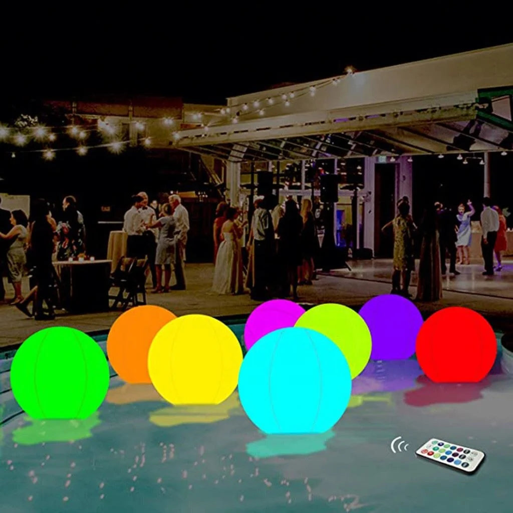 40Cm Glowing Inflatable Luminous Decorative Led Beach Ball for Outdoor Swimming Pool Sports Equipment