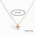 Custom 18K Gold Plated Bear Hugging Star Pendant Necklace Trendy Cute Link Chain Claw Setting Inlay Technology Gift for Girls