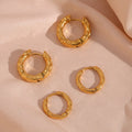 Irregular Drop Hammered Huggie Hoop Earrings PVD Gold Plated 316l Fashion Jewelry 2023 Stainless Steel Earrings