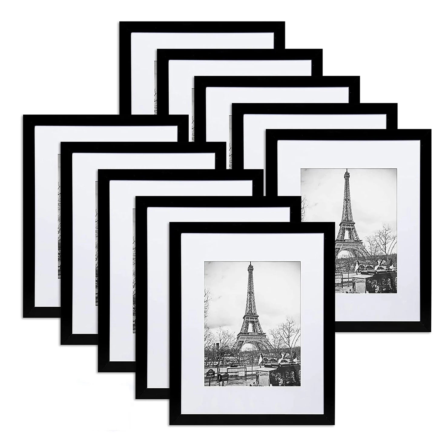 Wholesale Custom Size Black Photo Frame Set With or Without Cushion Multi-Frame Collage Suitable for Wall or Desktop Display