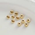 Small Faceted Beads Wholesale Jewelry Making Bracelet BeadsCopper Plating 18K Smooth Stripe Jewelry Accessories Separate Beads
