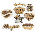 Wholesale Cute Flowers Embroidery Patch Custom Colors Letter Patches Fashion Leopard Iron-On for Jeans PVC Fabric Material