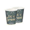 PAFU Christmas Party Supplies Disposable Christmas Tableware 9oz Paper Cups 16pcs