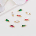 14K Gold Plated Colorful Zircon Connectorzircon Handmade Earrings DIY Jewelry Accessories